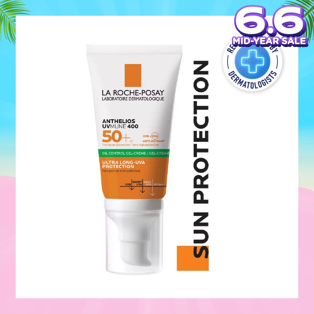 Anthelios UVMune 400 Oil Control Gel Cream (Broad Spectrum Oil Control Face Sunscreen For Oily Skin) 50ml