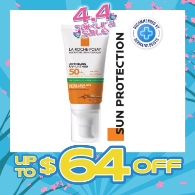 LA ROCHE-POSAY - Anthelios UVMune 400 Oil Control Gel Cream (Broad Spectrum Oil Control Face Sunscreen For Oily Skin) 50ml