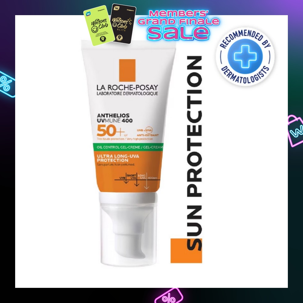 Anthelios UVMune 400 Oil Control Gel Cream (Broad Spectrum Oil Control Face Sunscreen For Oily Skin) 50ml