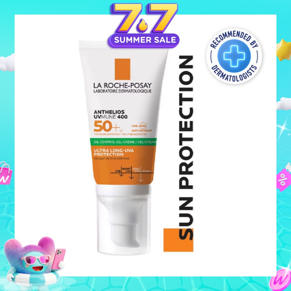 Anthelios UVMune 400 Oil Control Gel Cream (Broad Spectrum Oil Control Face Sunscreen For Oily Skin) 50ml
