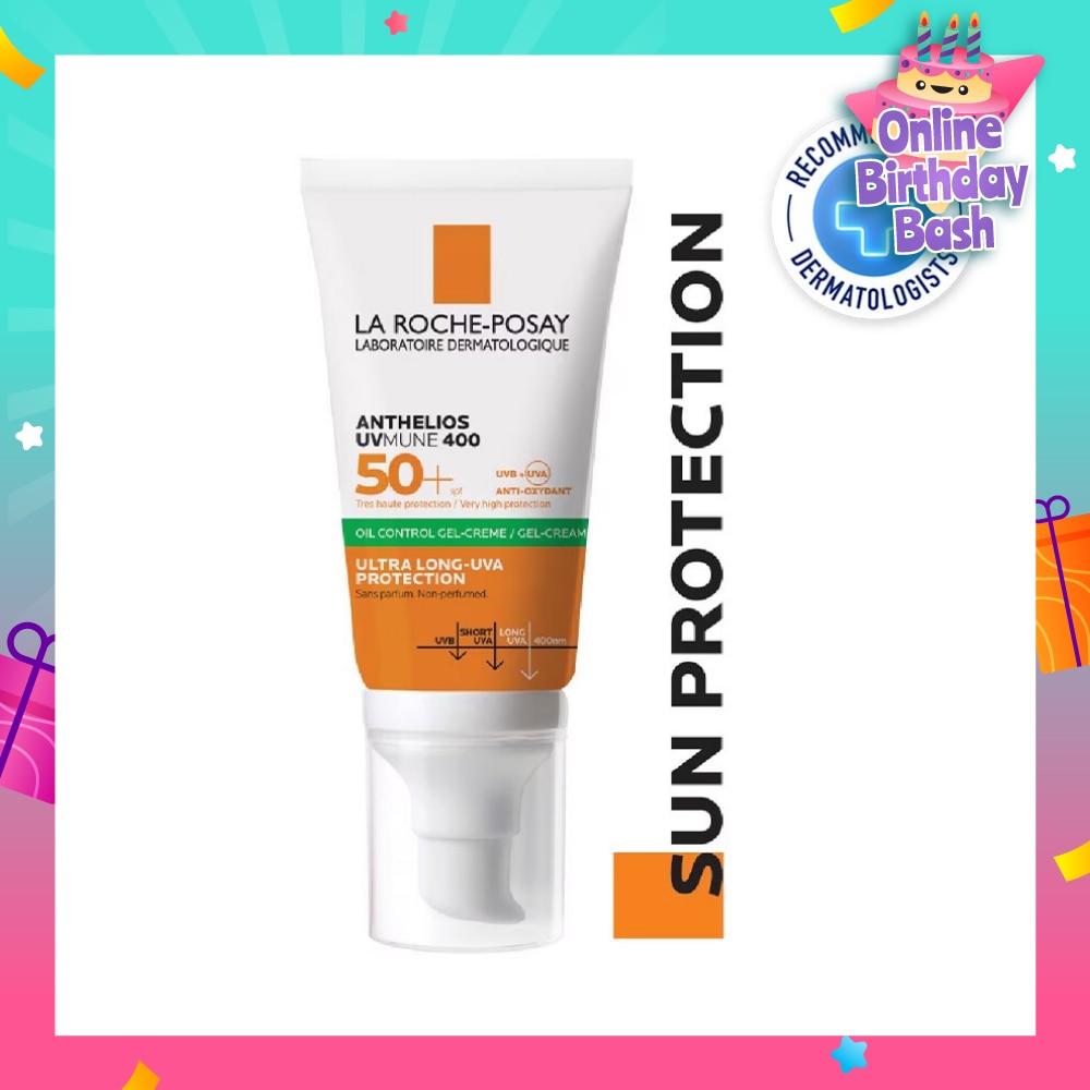 Anthelios UVMune 400 Oil Control Gel Cream (Broad Spectrum Oil Control Face Sunscreen For Oily Skin) 50ml