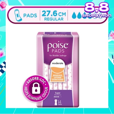 POISE Pad Super 27.6cm 14s