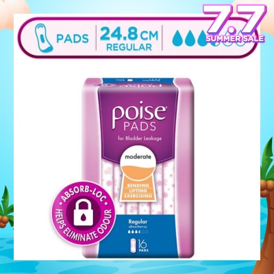 POISE Pad Regular 24.8cm 16s