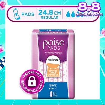 POISE Pad Regular 24.8cm 16s