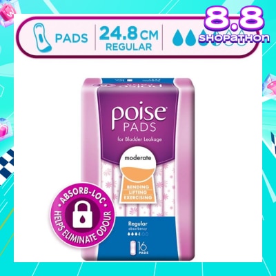 POISE Pad Regular 24.8cm 16s