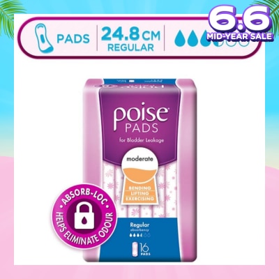POISE Pad Regular 24.8cm 16s
