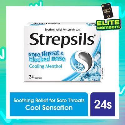 STREPSILS Lozenges Soothing Relief for Sore Throat Cool Sensation 24s