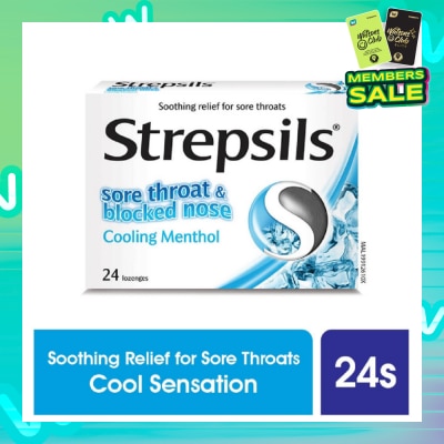 STREPSILS Lozenges Soothing Relief for Sore Throat Cool Sensation 24s