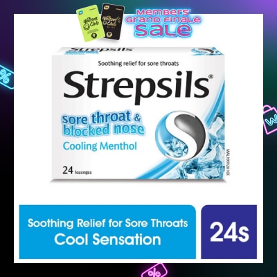 STREPSILS Lozenges Soothing Relief for Sore Throat Cool Sensation 24s