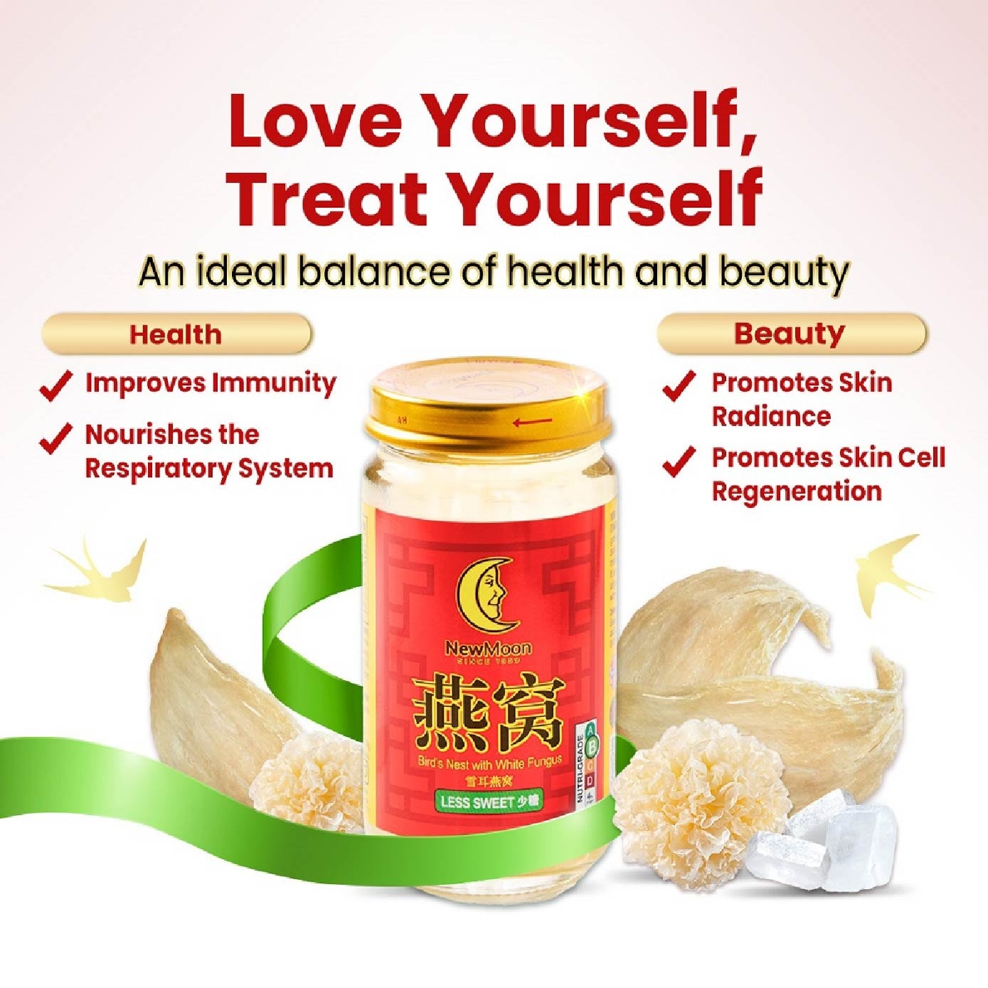 Bird's Nest with White Fungus Rock Sugar Bottle 150g x 6s