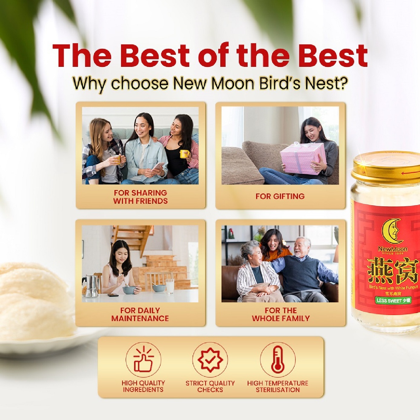 Bird's Nest with White Fungus Rock Sugar Less Sweet 150g x 6