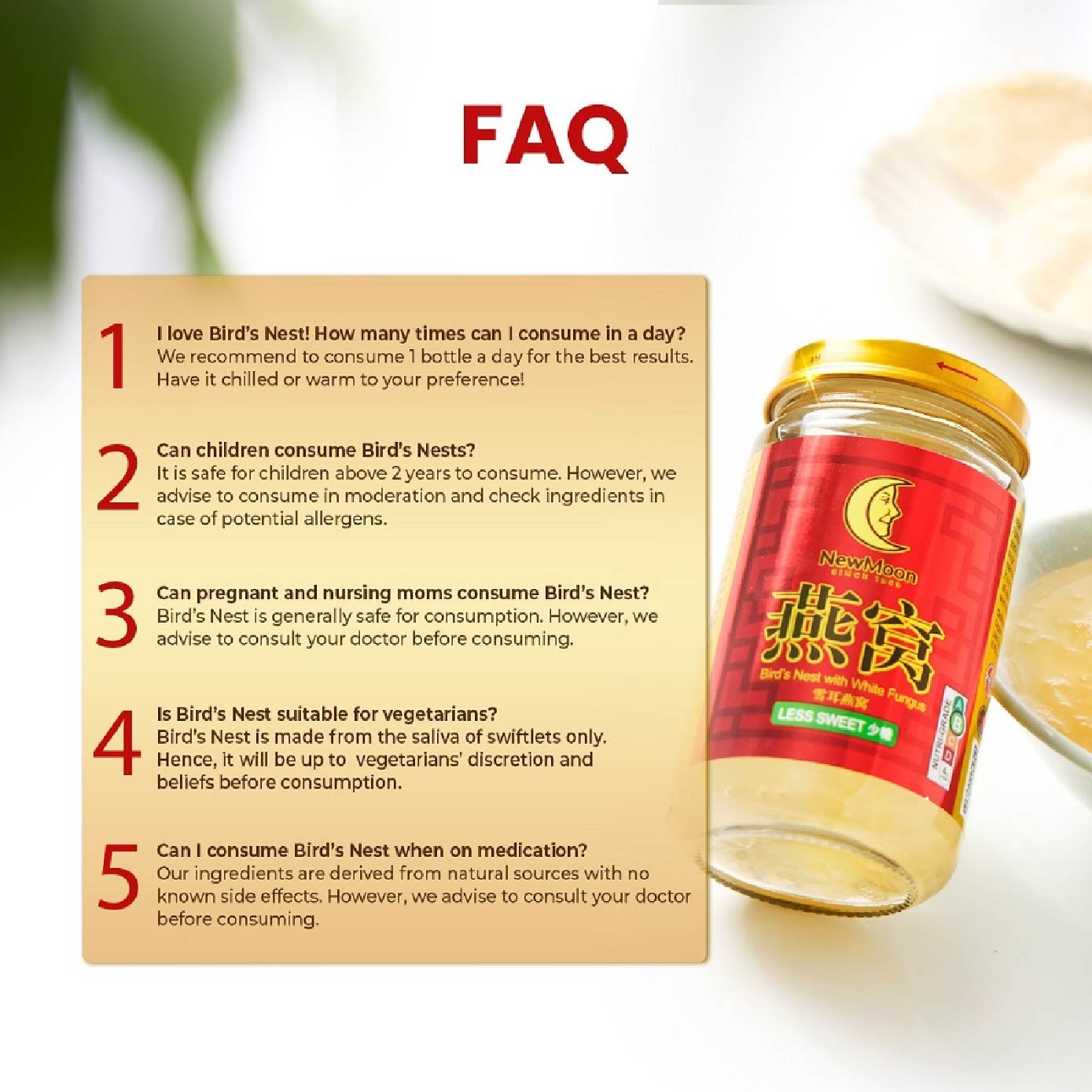 Bird's Nest with White Fungus Rock Sugar Bottle 150g x 6s