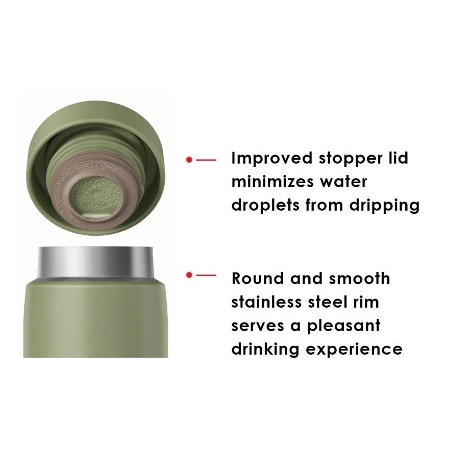 JON-600  Stainless Steel Vacuum Insulated Ultra-Light Tumbler (Keeps Drink Cold or Hot) Khaki 600ml