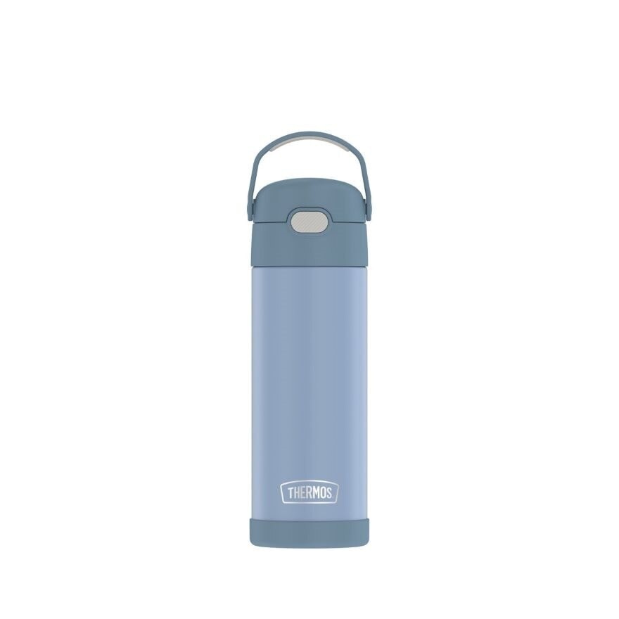 F4110S Stainless Steel Vacuum Insulated One-Push Tumbler with Carry Handle (Keeps Drink Cold or Hot) Denim Blue 470ml