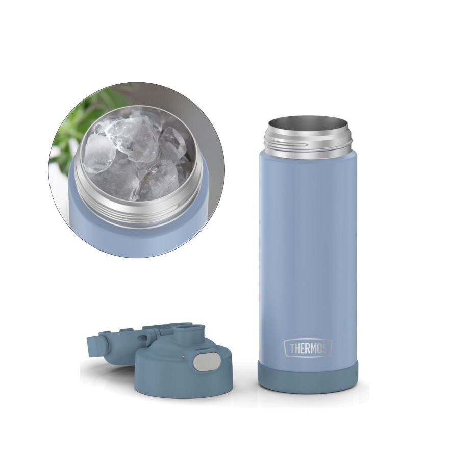 F4110S Stainless Steel Vacuum Insulated One-Push Tumbler with Carry Handle (Keeps Drink Cold or Hot) Denim Blue 470ml