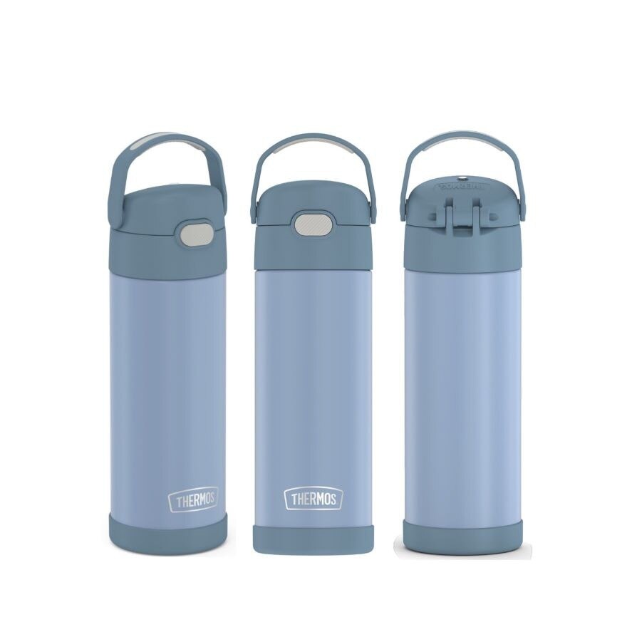 F4110S Stainless Steel Vacuum Insulated One-Push Tumbler with Carry Handle (Keeps Drink Cold or Hot) Denim Blue 470ml