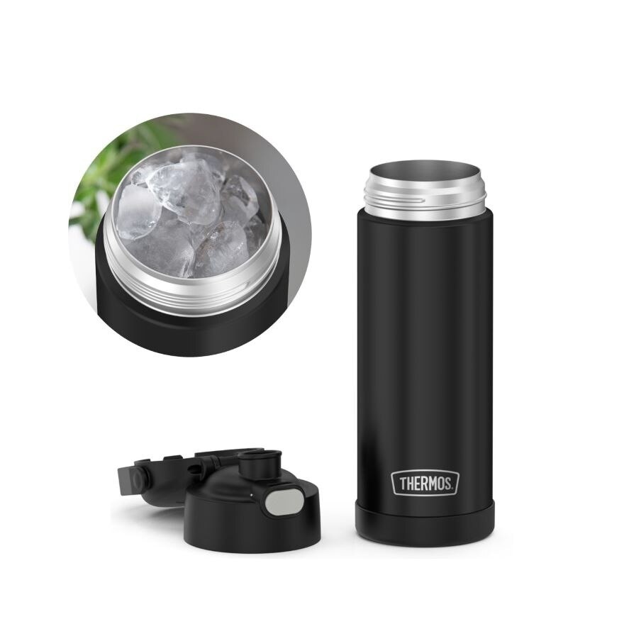 F4110S Stainless Steel Vacuum Insulated One-Push Tumbler with Carry Handle (Keeps Drink Cold or Hot) Black 470ml