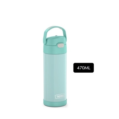 THERMOS F4110S Stainless Steel Vacuum Insulated One-Push Tumbler with Carry Handle (Keeps Drink Cold or Hot) Mint 470ml