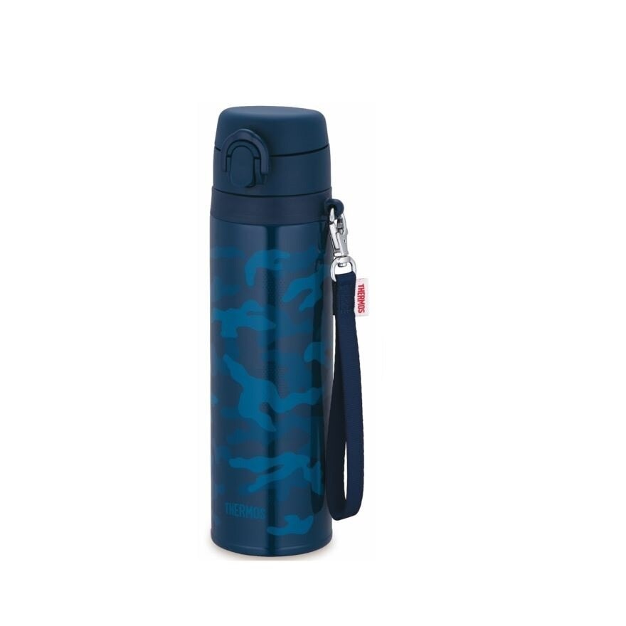 JNT-552 Stainless Steel Vacuum Insulated Ultra-Light One-Push Tumbler with Strap (Keeps Drink Cold or Hot) Navy 550ml