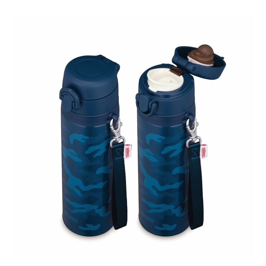 JNT-552 Stainless Steel Vacuum Insulated Ultra-Light One-Push Tumbler with Strap (Keeps Drink Cold or Hot) Navy 550ml