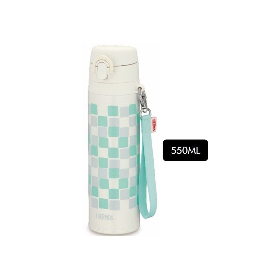 JNT-552 Stainless Steel Vacuum Insulated Ultra-Light One-Push Tumbler with Strap (Keeps Drink Cold or Hot) White 550ml