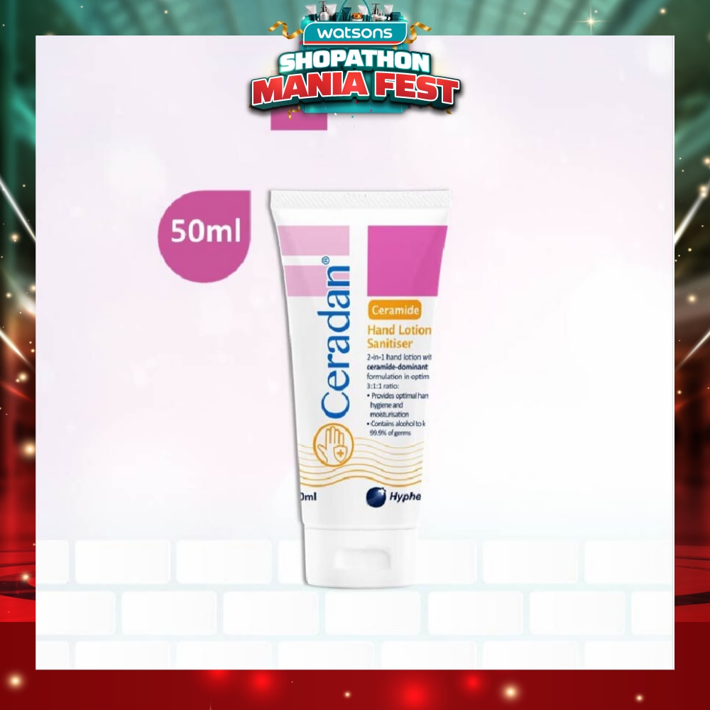 Hand Lotion Sanitizer (Sanitize, Protect & Moisturize + 3:1:1 Ceramide-dominant + For Eczema-prone, Dry & Sensitive Skin) 50ml