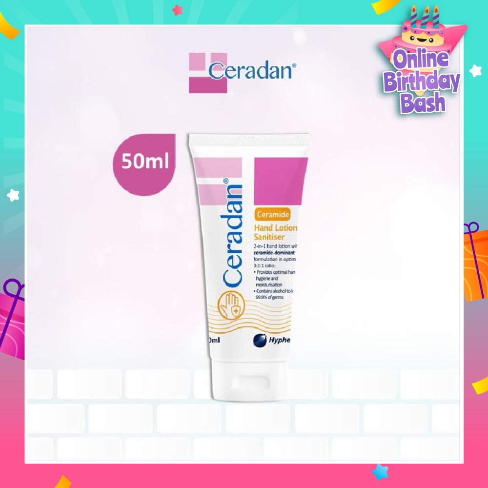 Hand Lotion Sanitizer (Sanitize, Protect & Moisturize + 3:1:1 Ceramide-dominant + For Eczema-prone, Dry & Sensitive Skin) 50ml