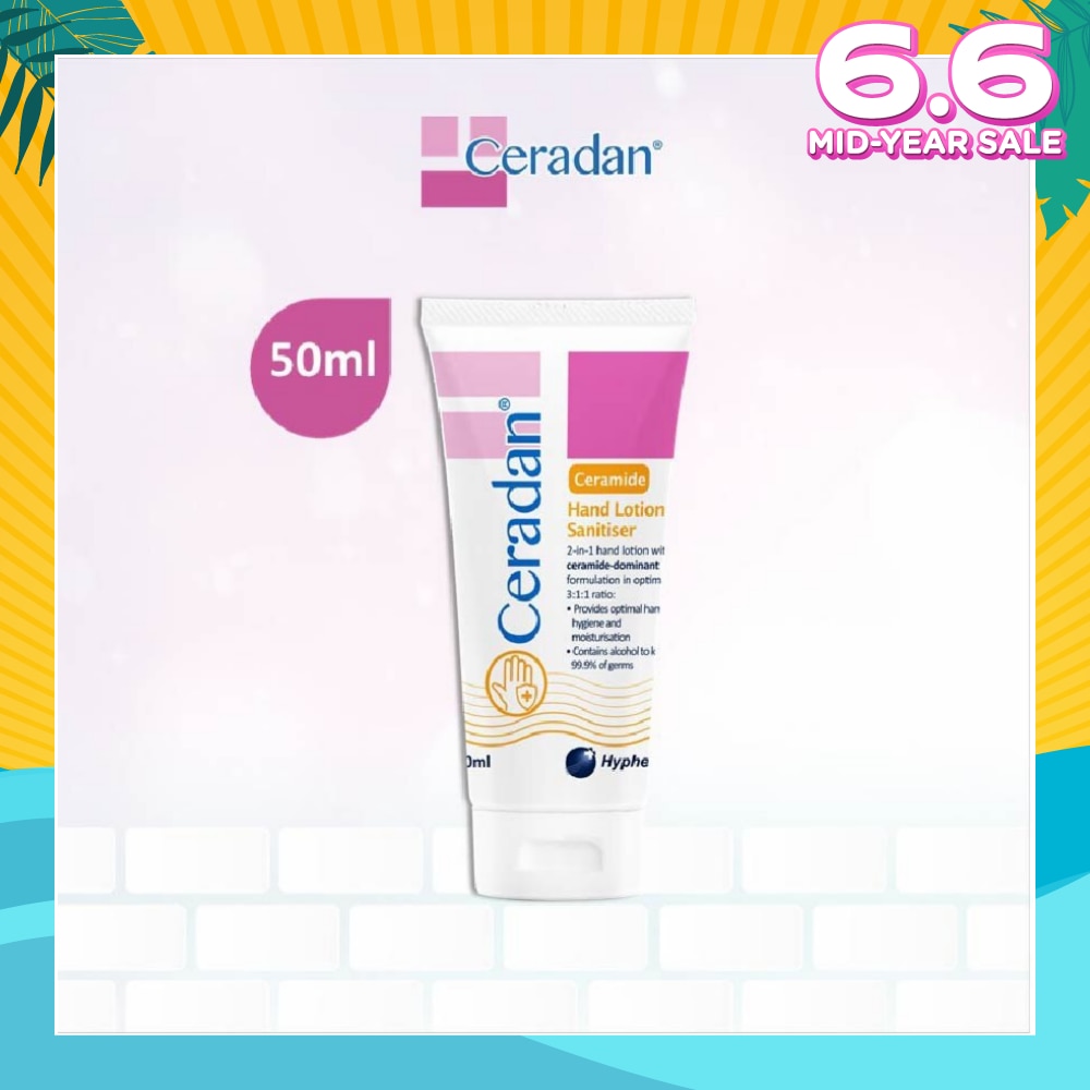 Hand Lotion Sanitizer (Sanitize, Protect & Moisturize + 3:1:1 Ceramide-dominant + For Eczema-prone, Dry & Sensitive Skin) 50ml