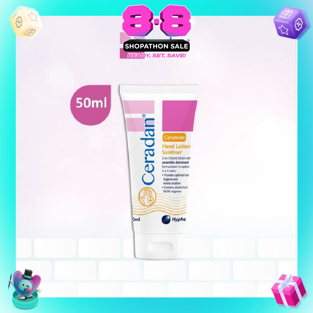 Hand Lotion Sanitizer (Sanitize, Protect & Moisturize + 3:1:1 Ceramide-dominant + For Eczema-prone, Dry & Sensitive Skin) 50ml