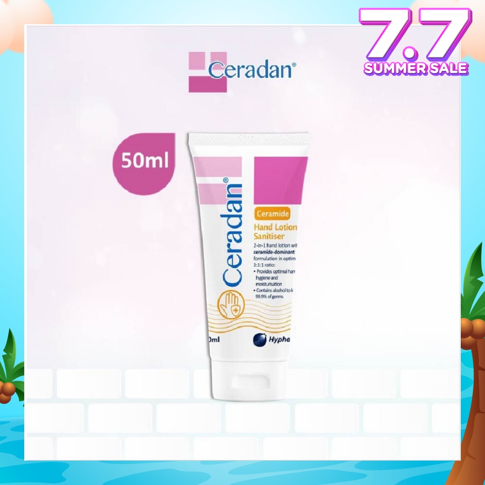 Hand Lotion Sanitizer (Sanitize, Protect & Moisturize + 3:1:1 Ceramide-dominant + For Eczema-prone, Dry & Sensitive Skin) 50ml