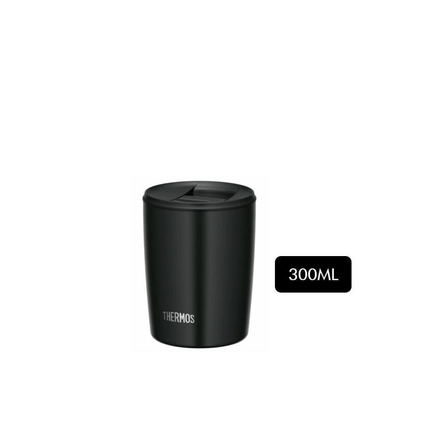 JDP-300 Stainless Steel Vacuum Insulated Dishwasher-safe Tumbler Cup with Lid (Keeps Drink Cold or Hot Up to 2 Hours) Black 300ml