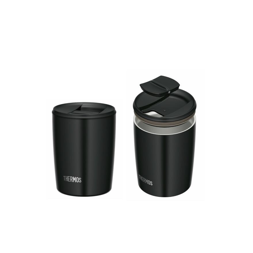 JDP-300 Stainless Steel Vacuum Insulated Dishwasher-safe Tumbler Cup with Lid (Keeps Drink Cold or Hot Up to 2 Hours) Black 300ml