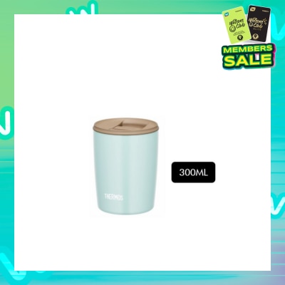 THERMOS JDP-300 Stainless Steel Vacuum Insulated Dishwasher-safe Tumbler Cup with Lid (Keeps Drink Cold or Hot Up to 2 Hours) Light Blue 300ml