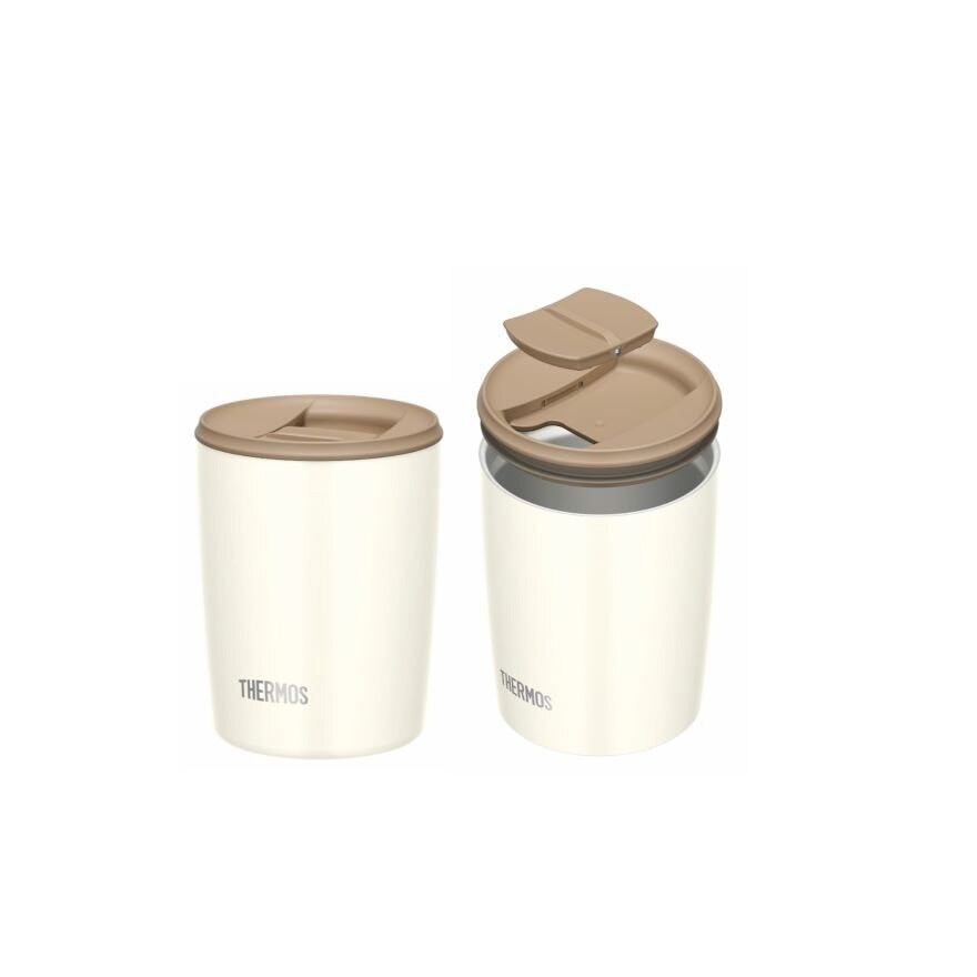 JDP-300 Stainless Steel Vacuum Insulated Dishwasher-safe Tumbler Cup with Lid (Keeps Drink Cold or Hot Up to 2 Hours) White 300ml