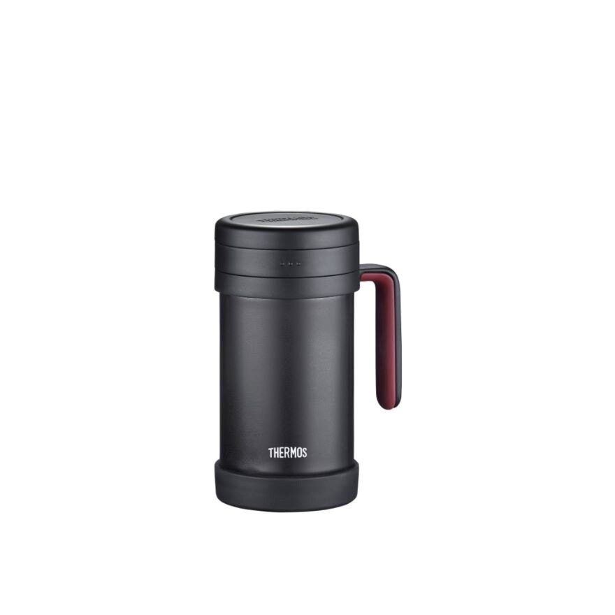 TCMF-501 Stainless Steel Vacuum Insulated Mug with Handle and Strainer (Keeps Drink Cold or Hot) Black 500ml