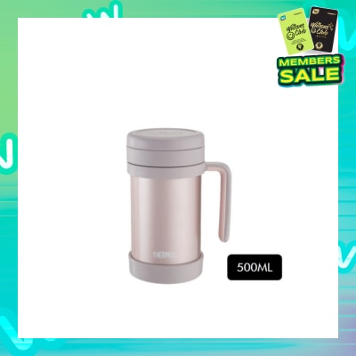 THERMOS TCMF-501 Stainless Steel Vacuum Insulated Mug with Handle and Strainer (Keeps Drink Cold or Hot) Cacao 500ml
