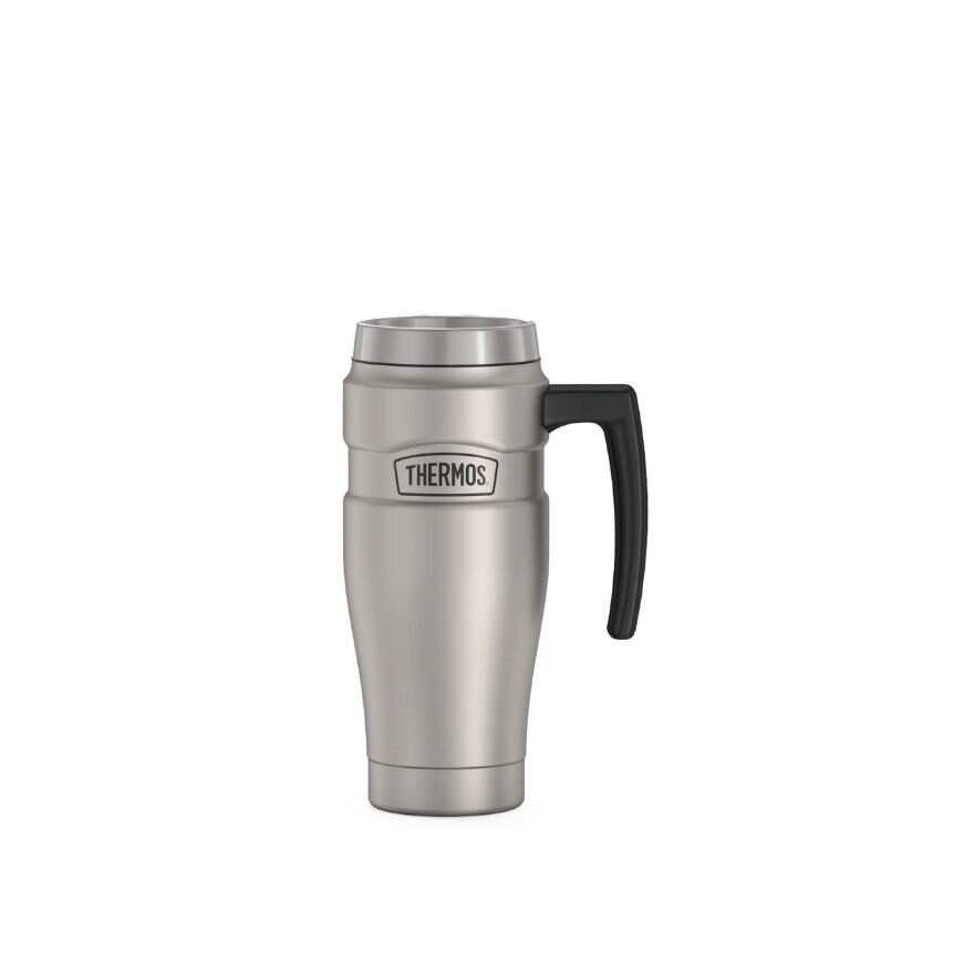 SK-1000 Vacuum Insulated Stainless King Travel Mug with Handle (Keeps Drink Cold or Hot) Matte Steel 470ml