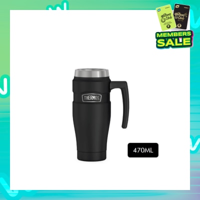 THERMOS SK-1000 Vacuum Insulated Stainless King Travel Mug with Handle (Keeps Drink Cold or Hot) Matte Black 470ml