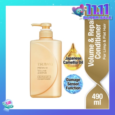 TSUBAKI Premium Volume & Repair Conditioner (For Limp & Flat Hair) 490ml