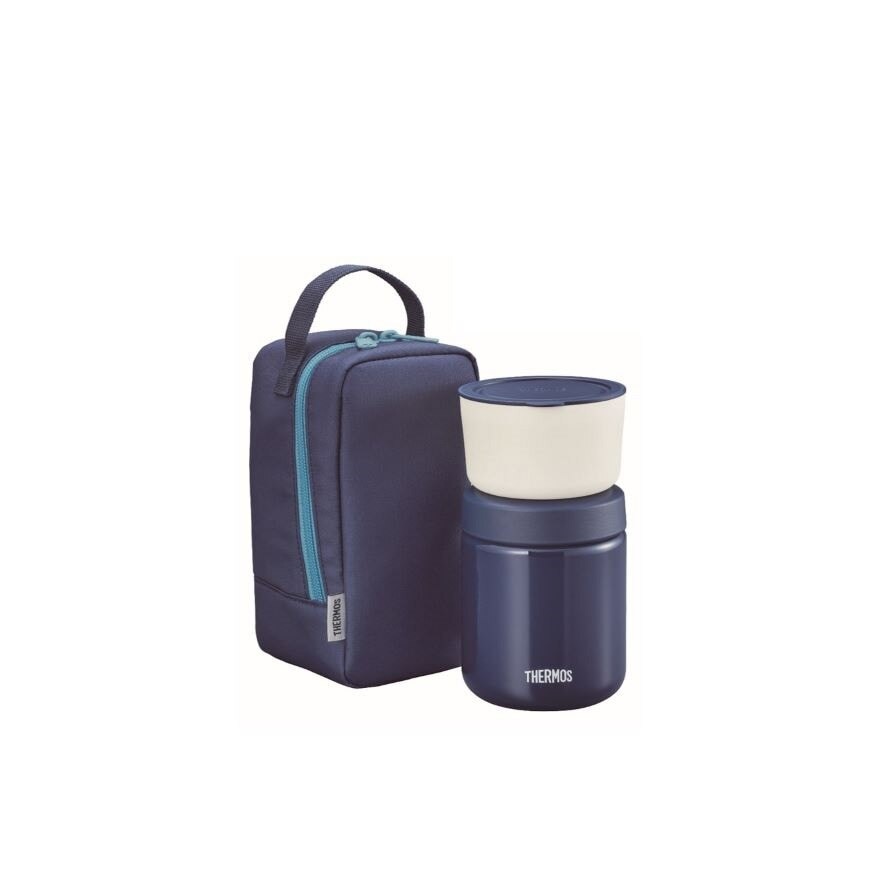 JBY-551 Lunch Set consists Food Jar 300ml + Microwave-Safe Container 250ml + Carrier Bag Navy 1s