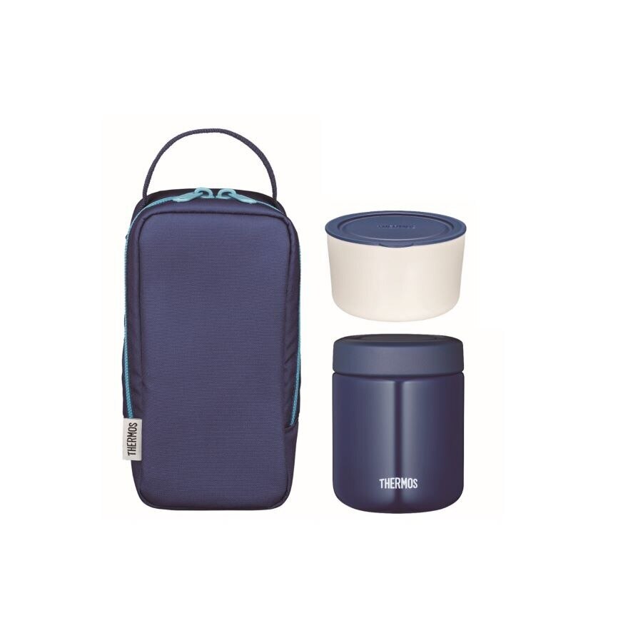 JBY-551 Lunch Set consists Food Jar 300ml + Microwave-Safe Container 250ml + Carrier Bag Navy 1s