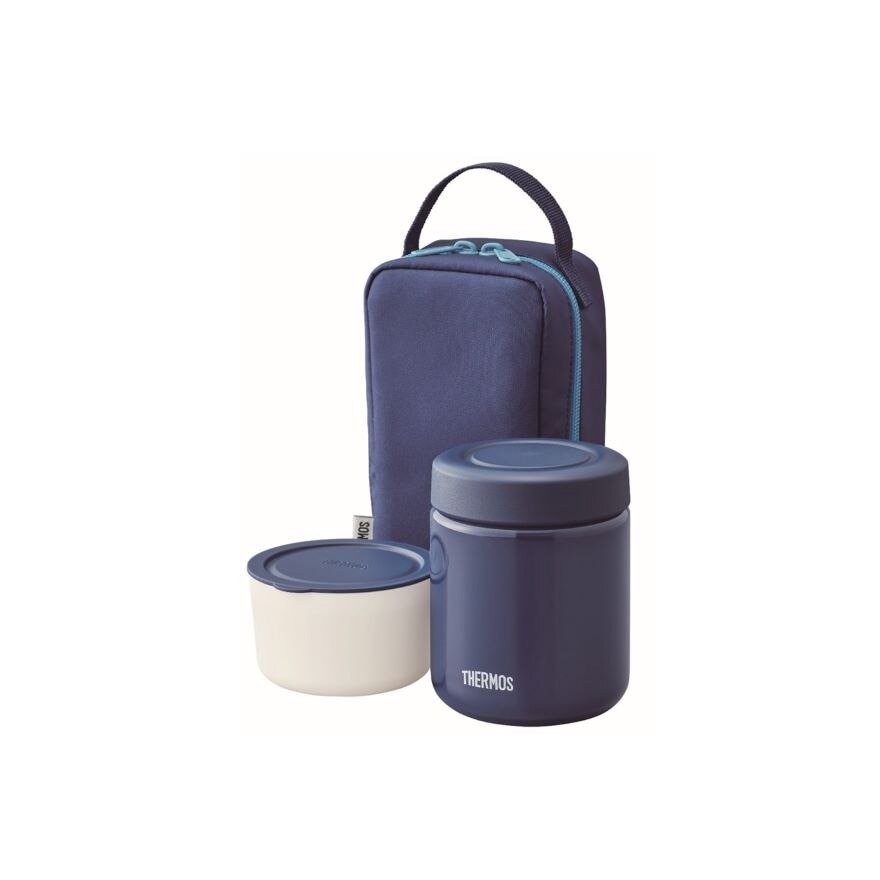 JBY-551 Lunch Set consists Food Jar 300ml + Microwave-Safe Container 250ml + Carrier Bag Navy 1s