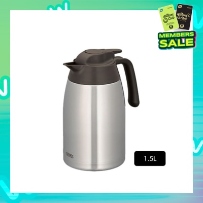 THERMOS THV-1501 Stainless Steel Vacuum Insulated Carafe (Keeps Drink Cold or Hot) Stainless Brown 1.5L