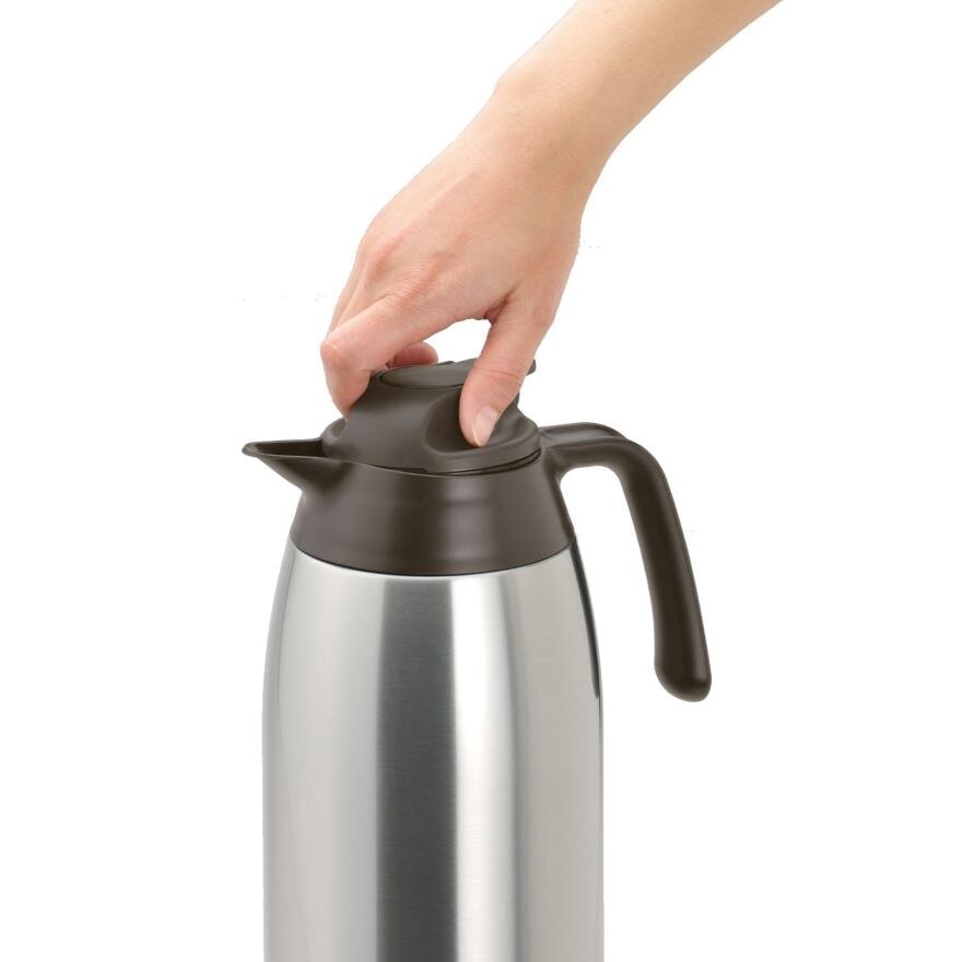 THV-1501 Stainless Steel Vacuum Insulated Carafe (Keeps Drink Cold or Hot) Stainless Brown 1.5L