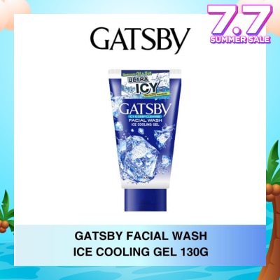GATSBY Facial Wash Ice Cooling Gel (Keep Skin Clean And Helps To Prevent Acne) 130g