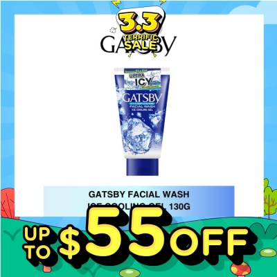 GATSBY Facial Wash Ice Cooling Gel (Keep Skin Clean And Helps To Prevent Acne) 130g