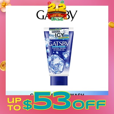 GATSBY Facial Wash Ice Cooling Gel (Keep Skin Clean And Helps To Prevent Acne) 130g