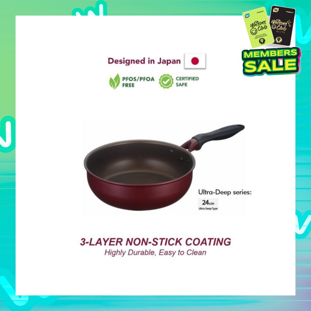 KFH-024D 24cm Ultra-Deep Non-Stick Frying Pan (Durable PTFE Non-Stick Coating; PFOS/PFOA-Free + SGS approved) 3.4L