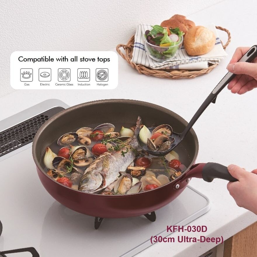 KFH-030D 24cm Ultra-Deep Non-Stick Frying Pan (Durable PTFE Non-Stick Coating; PFOS/PFOA-Free + SGS approved) 5.6L