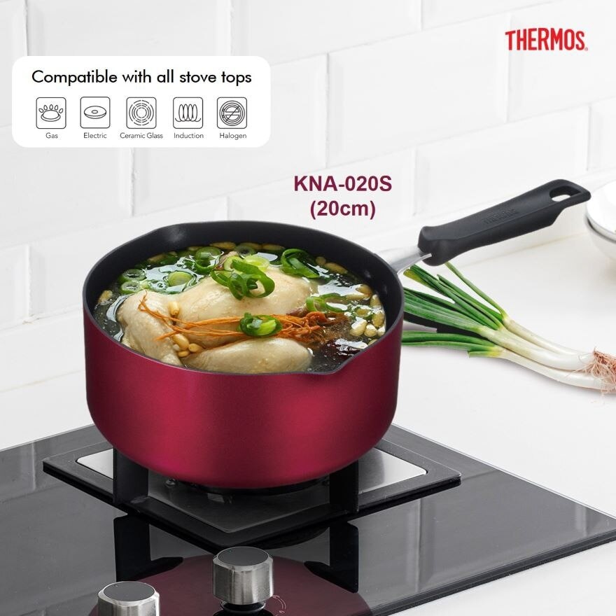 KNA-020S 20cm Non-Stick Cooking Pot with Double Pouring Mouths (durable PTFE Non-Stick Coating; PFOS/PFOA-free and SGS approved) 2.7L